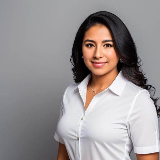 Natural light headshot of a woman with a subtle smile against a plain backdrop.