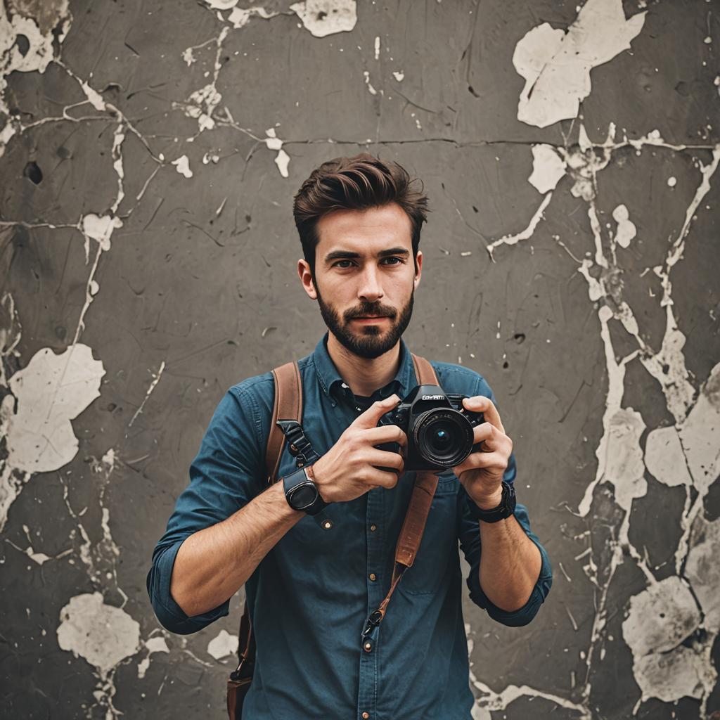 Freelance photographer with camera