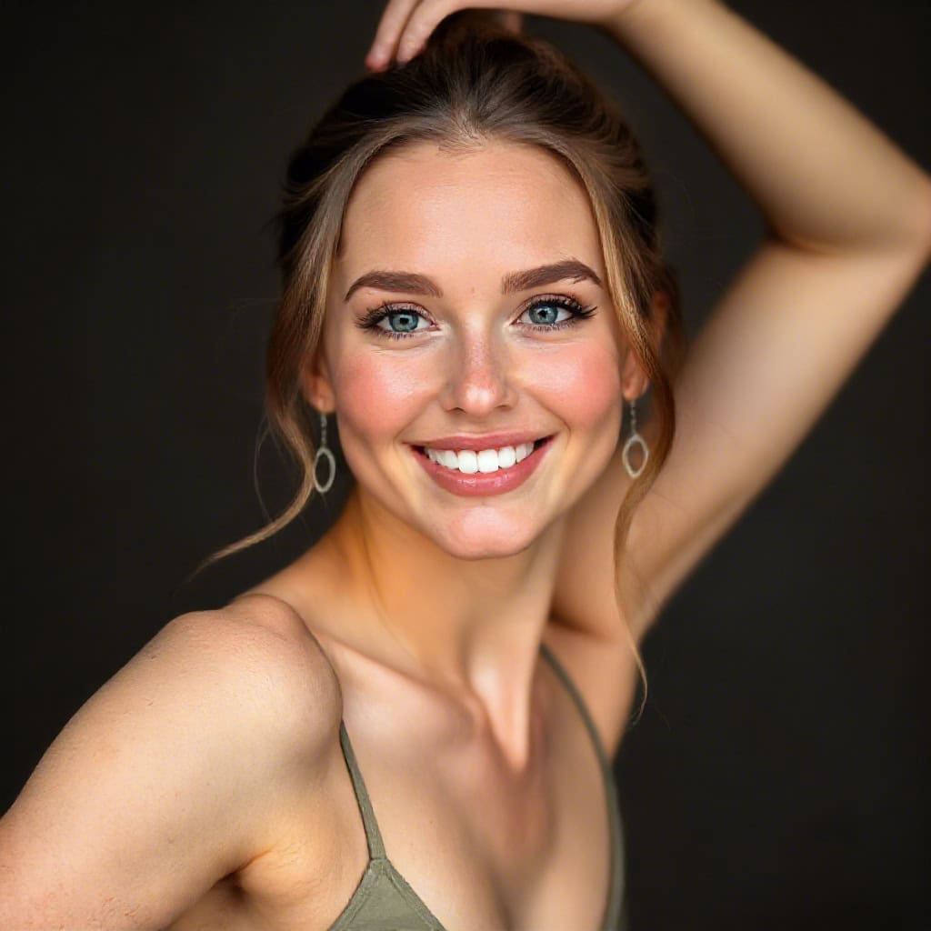 ballerina in up-close dance headshot