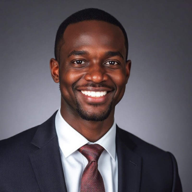 black guy in a suit smiling for professional headshot photo